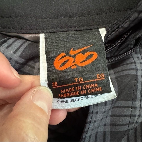 Nike 6.0 skateboarding board shorts black gray plaid swim - Picture 5 of 10